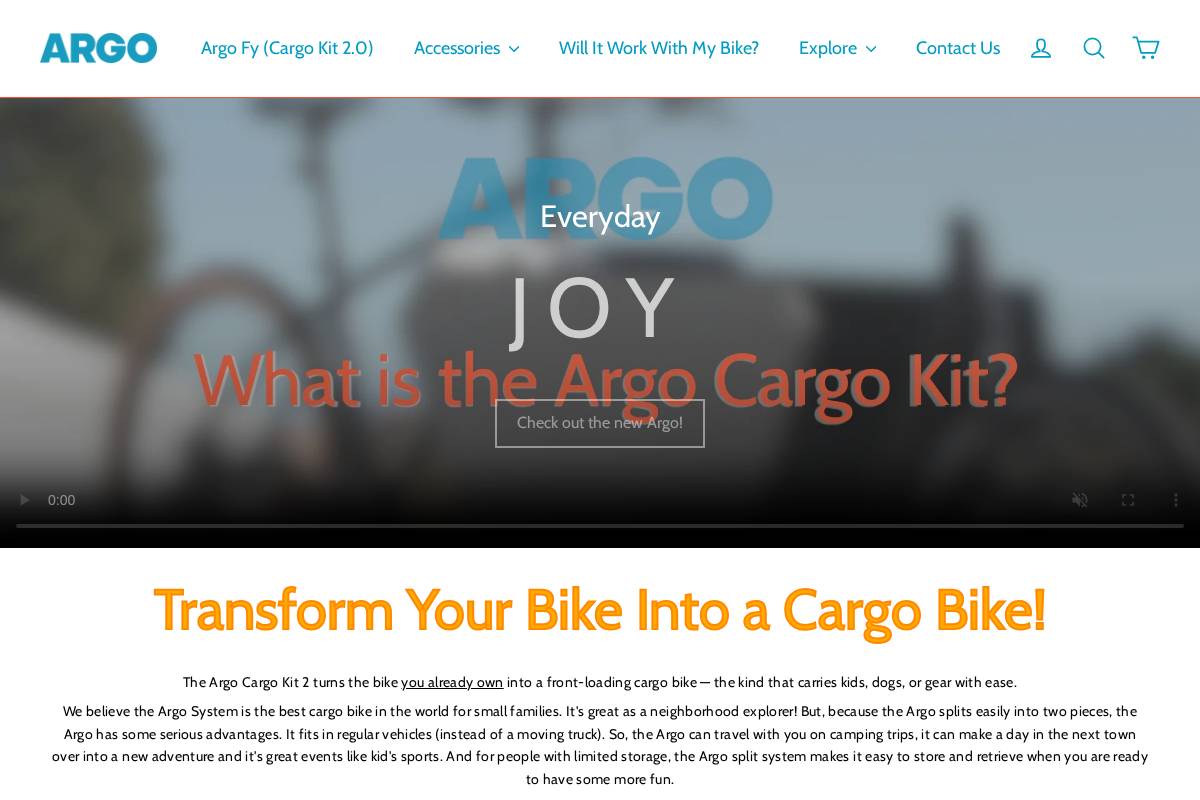 argobikes.com homepage screenshot