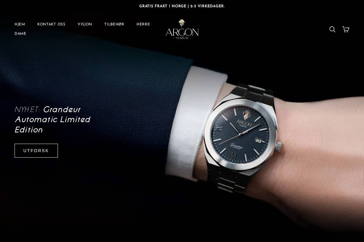 Argon Norway homepage screenshot