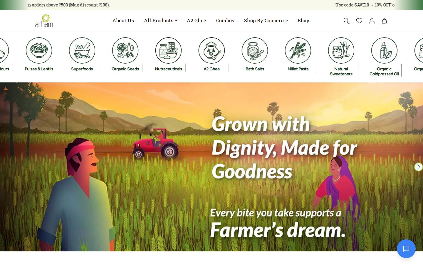 arhamlife.com homepage screenshot