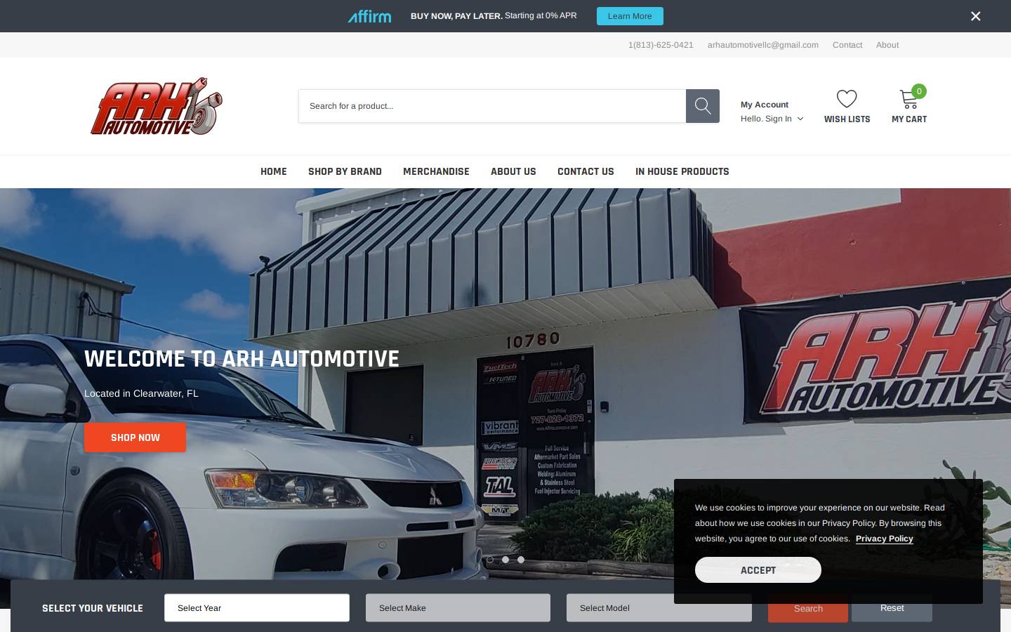 arhautomotive.com homepage screenshot