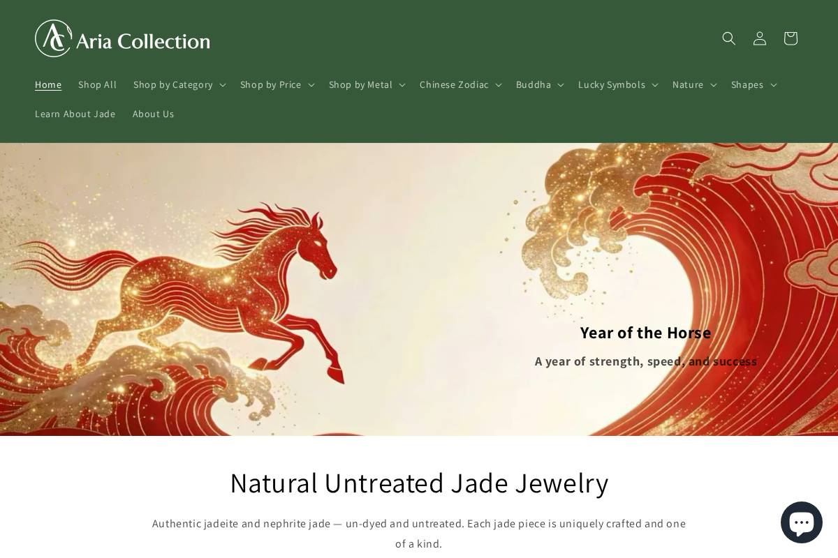 ariadesigncollection.com homepage screenshot