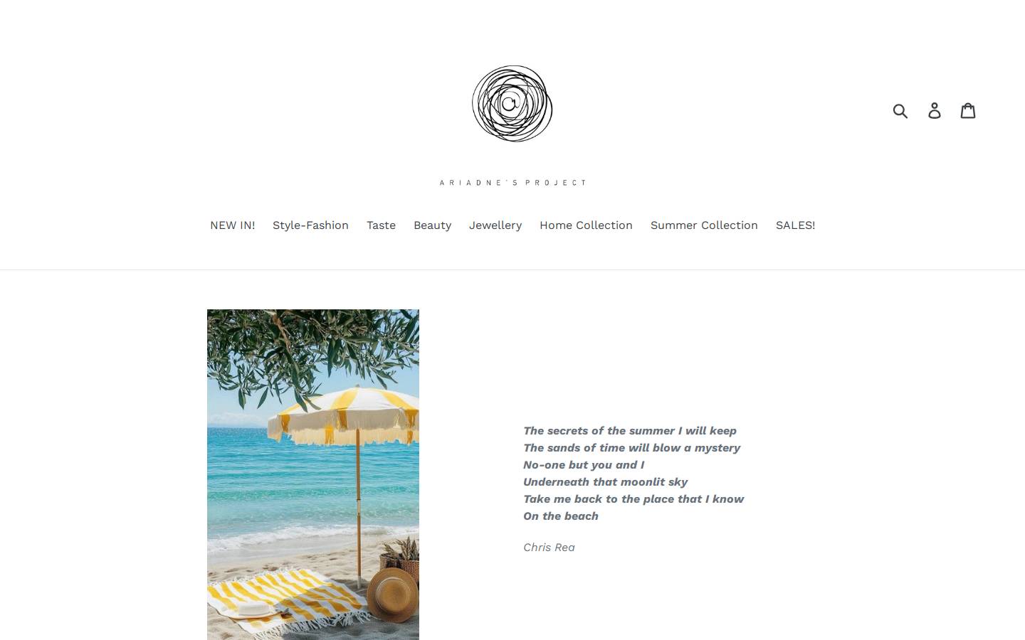 ariadnesproject.com homepage screenshot