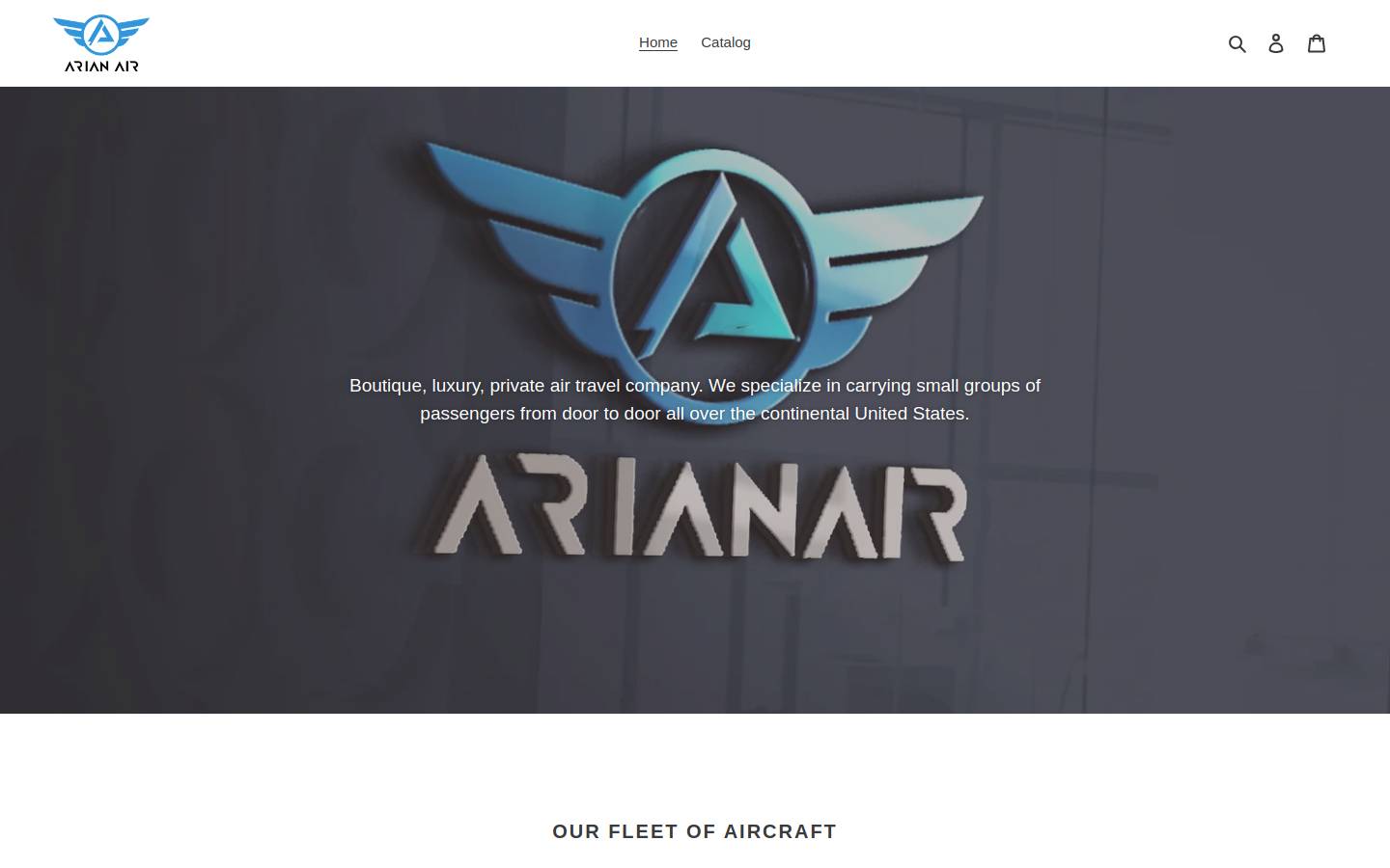 arianair.com homepage screenshot