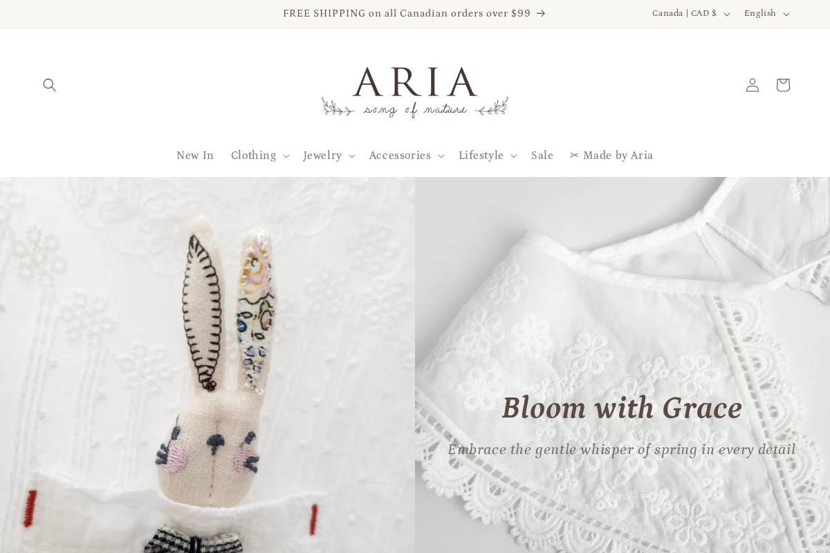 ariastyle.ca homepage screenshot