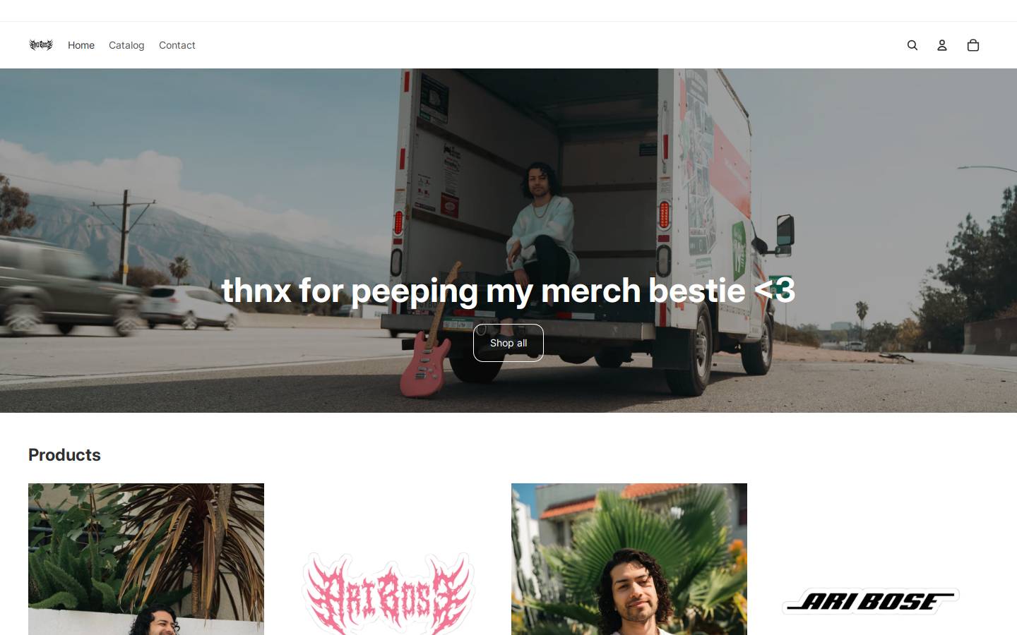 aribose.com homepage screenshot