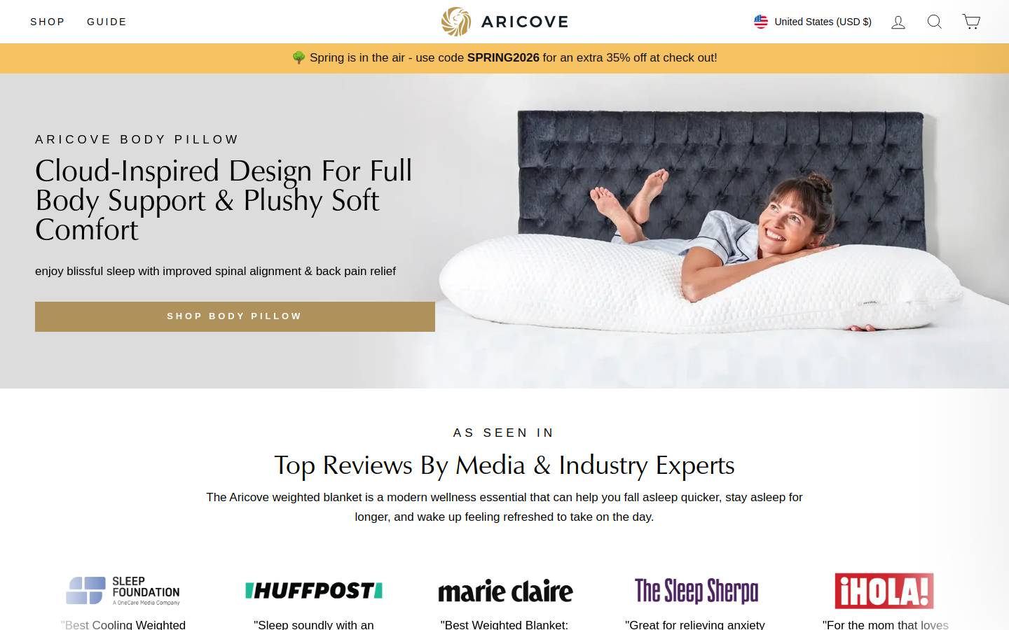 aricove.com homepage screenshot