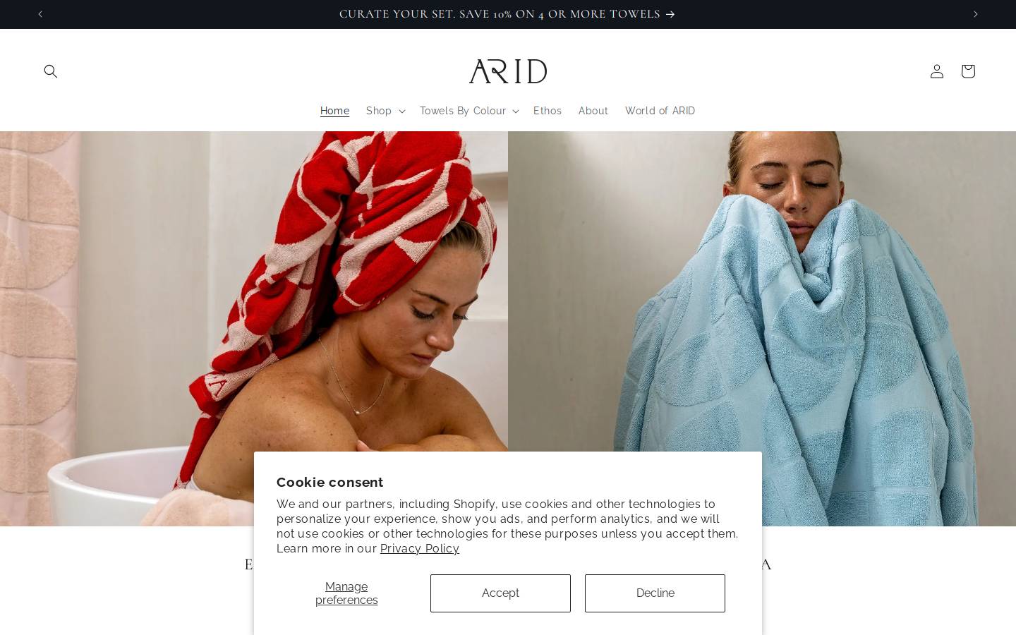 aridofficial.com homepage screenshot