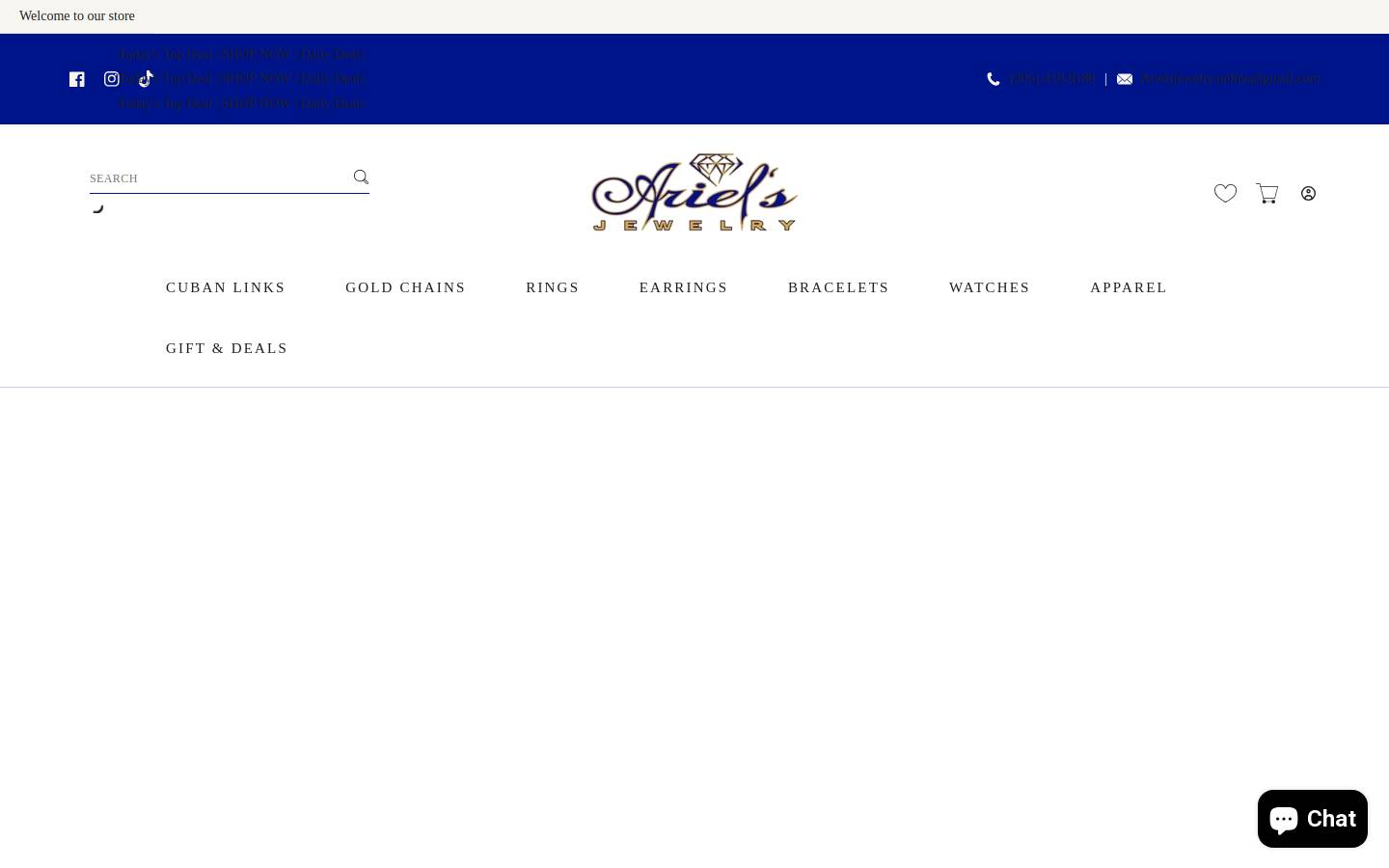 arielsjewelry.com homepage screenshot