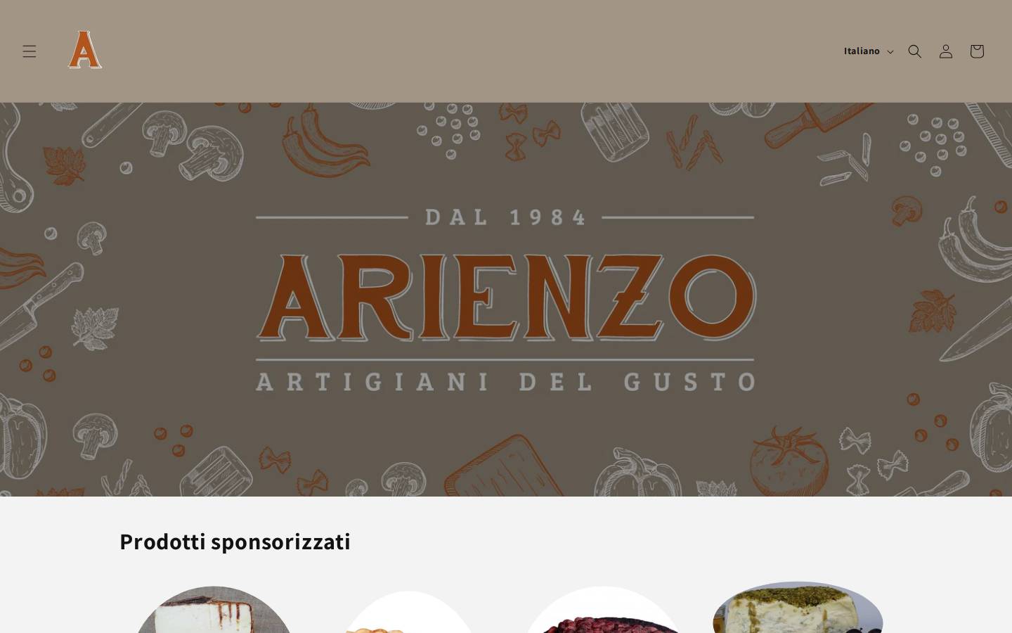 arienzogastronomia.com homepage screenshot