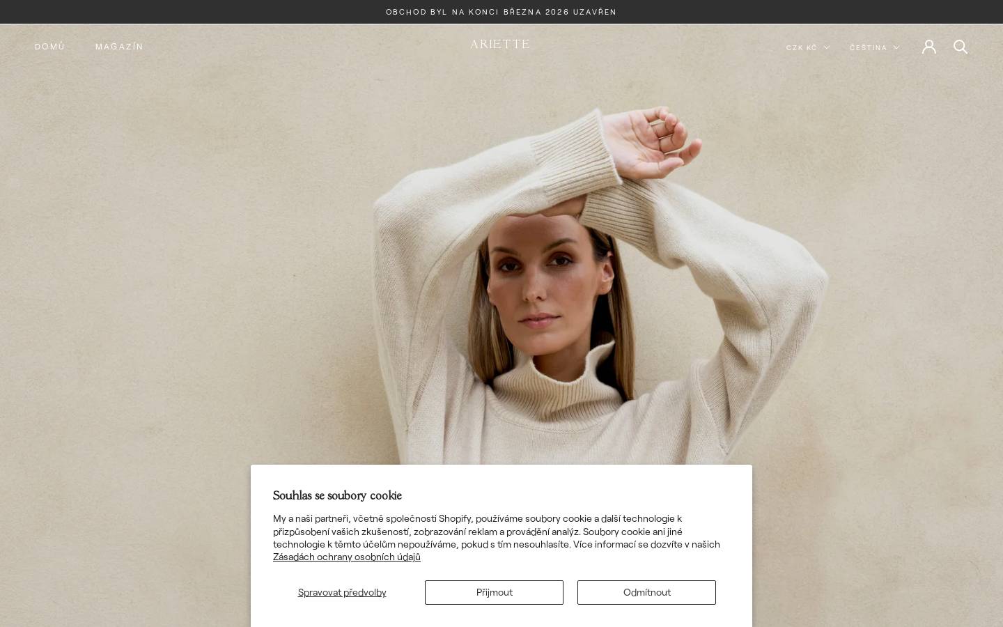 ariette.cz homepage screenshot