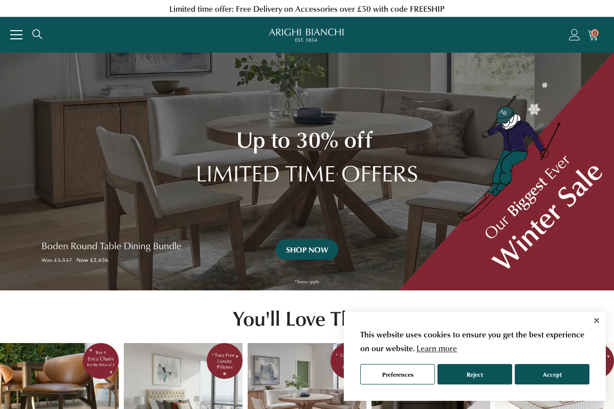 Arighi Bianchi homepage screenshot