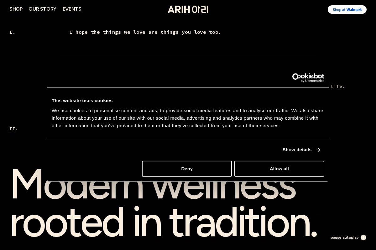 arih.com homepage screenshot