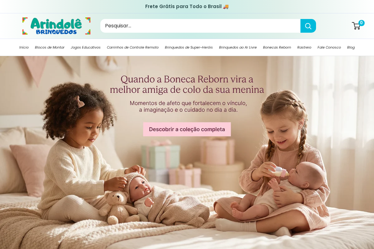 Arindolê Brinquedos homepage screenshot