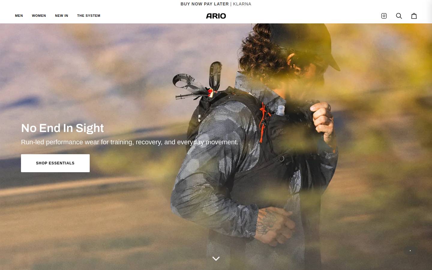 ariofitness.com homepage screenshot