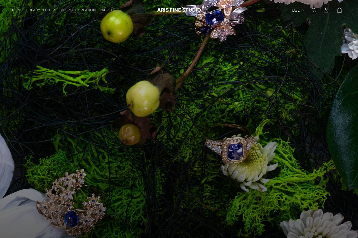 arisjewelry.co homepage screenshot