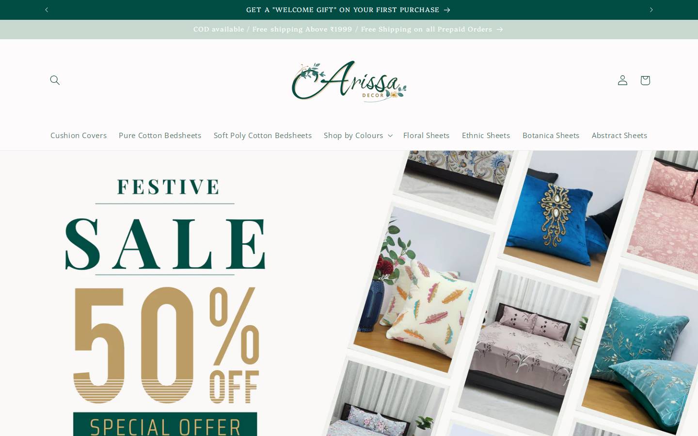arissa.co.in homepage screenshot