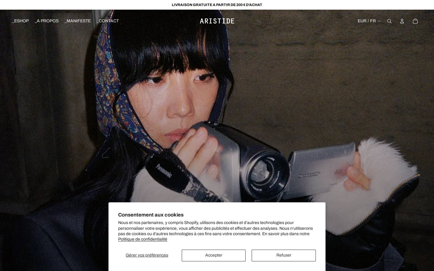 aristide-collection.com homepage screenshot