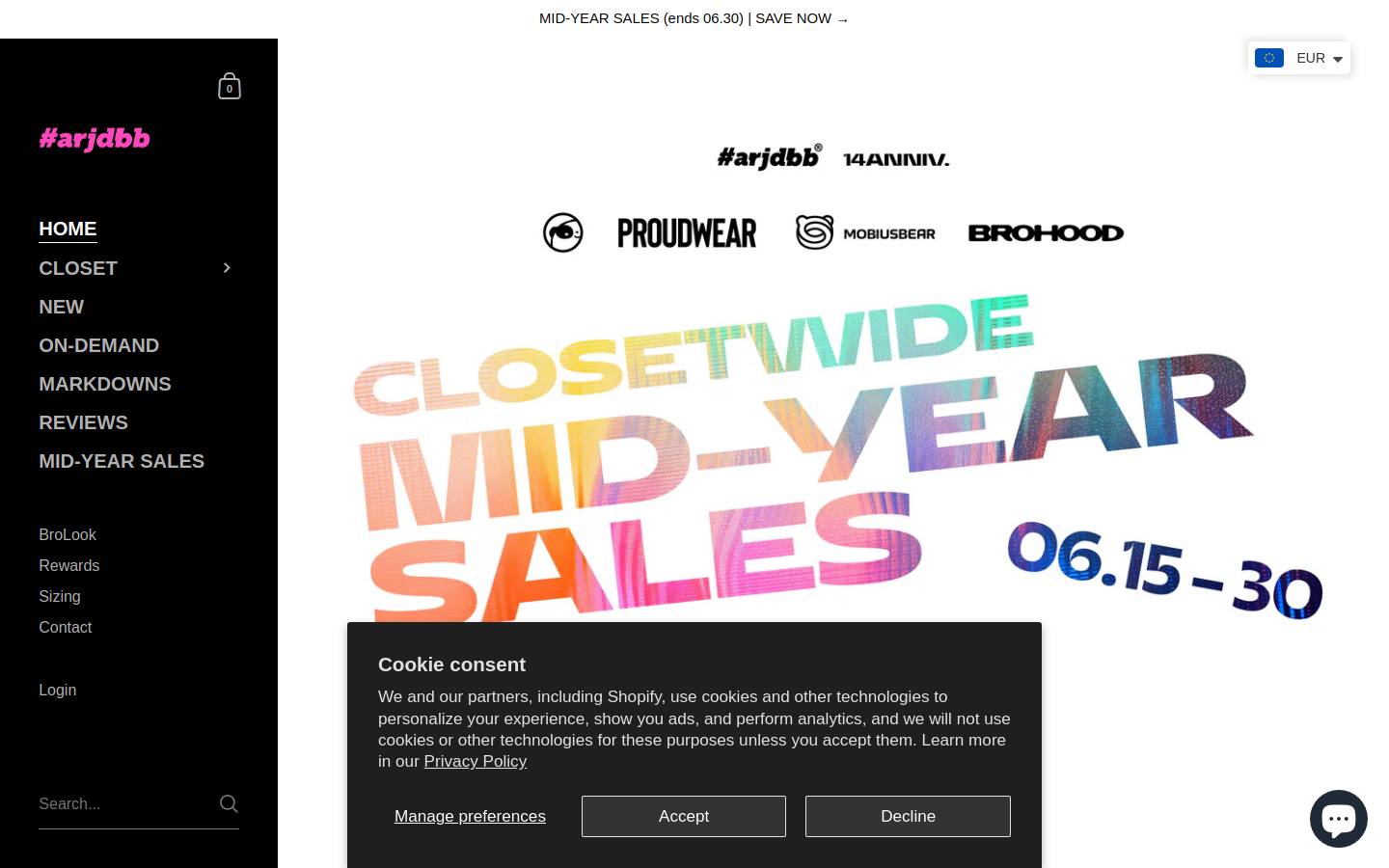 ARJD BRO BEARS homepage screenshot