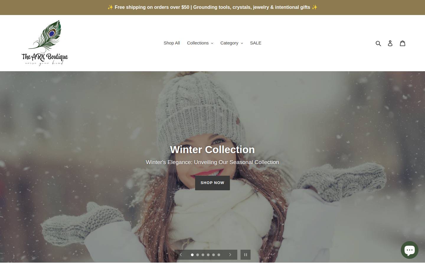 ark-boutique.com homepage screenshot