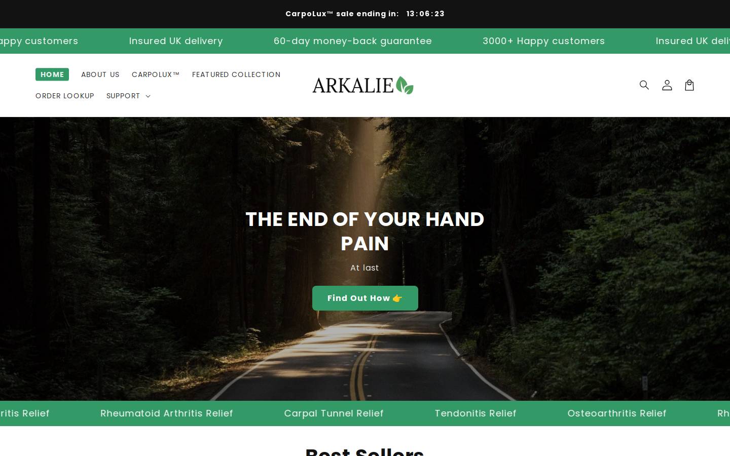 arkalie.com homepage screenshot