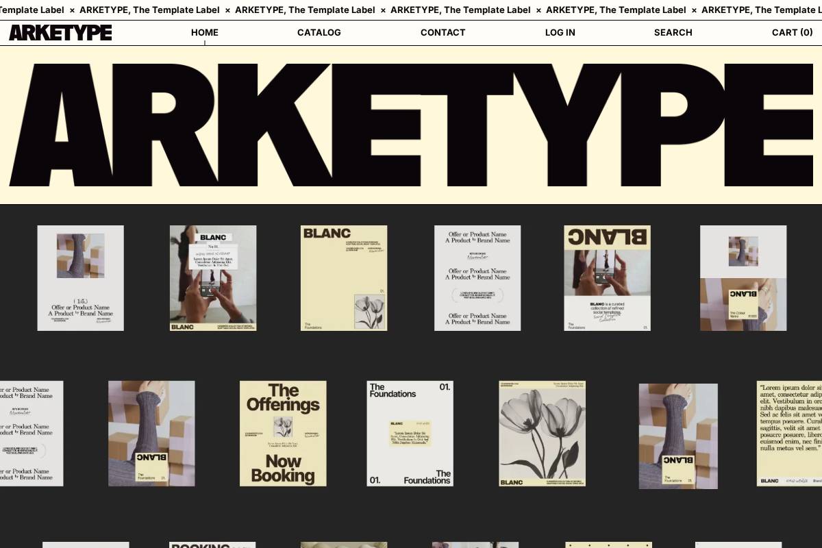 arketype.shop homepage screenshot