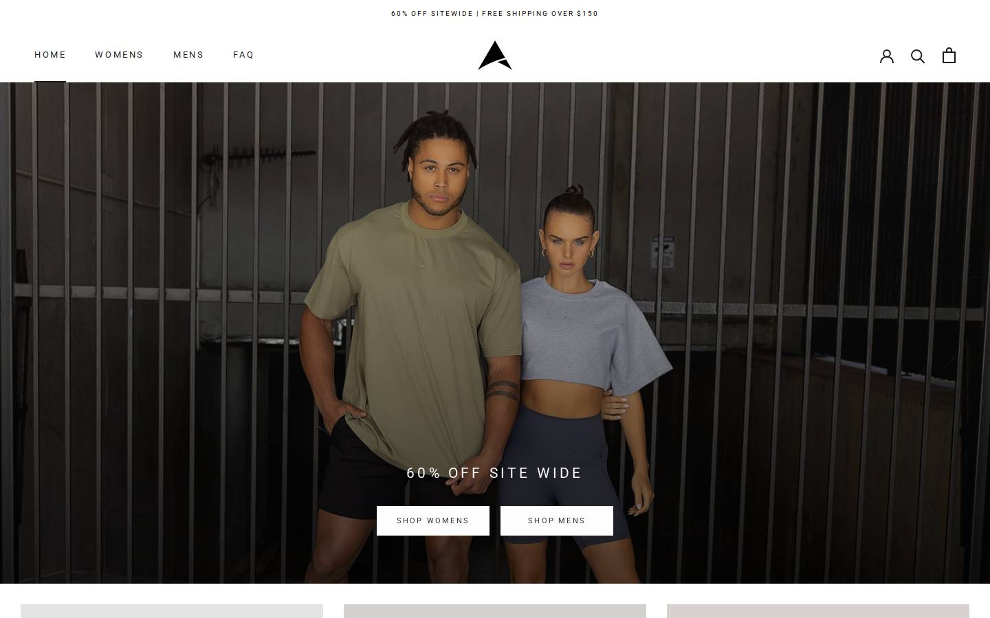 arki apparel homepage screenshot