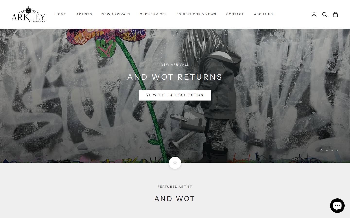 arkleyfineart.com homepage screenshot
