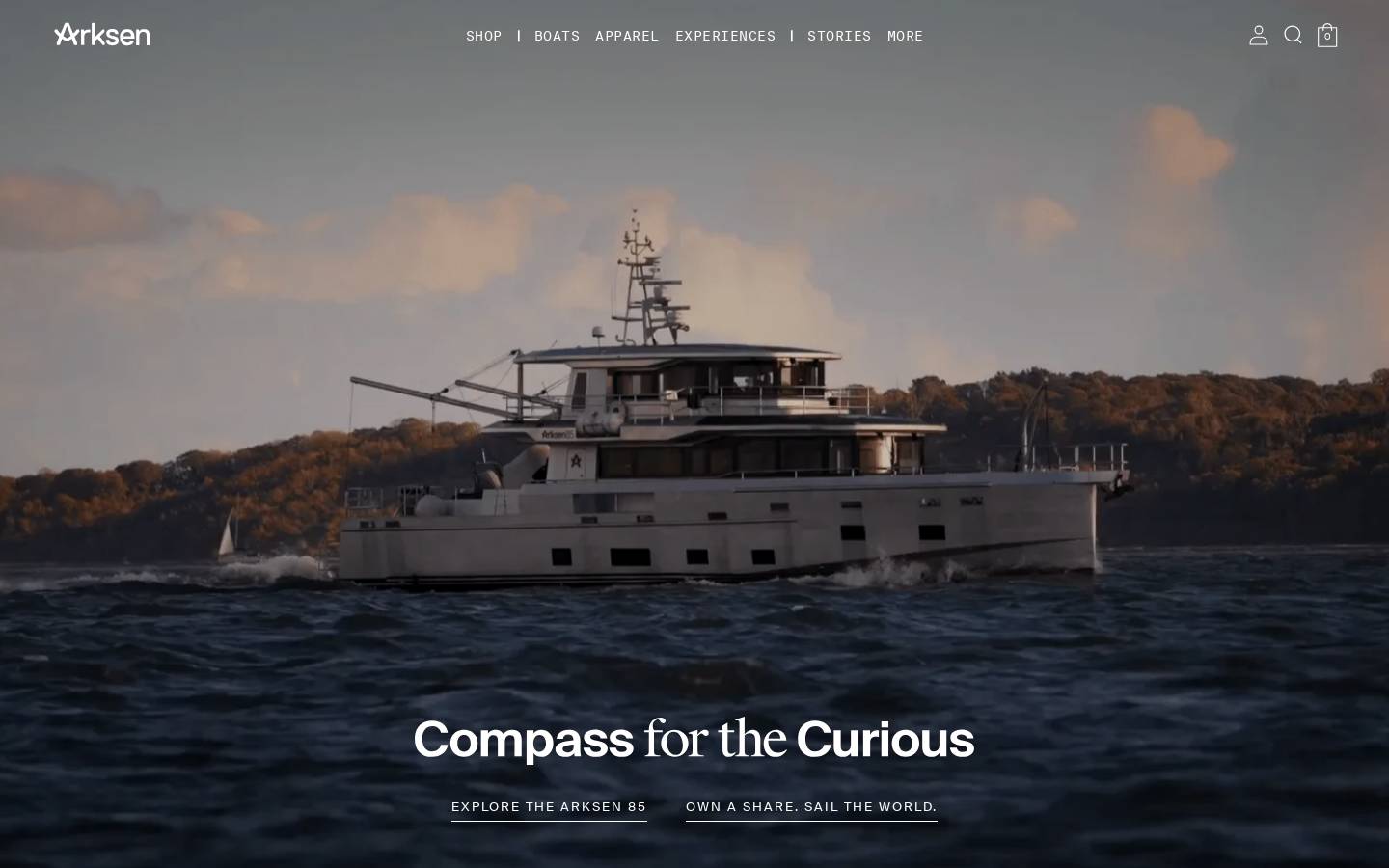 Arksen homepage screenshot