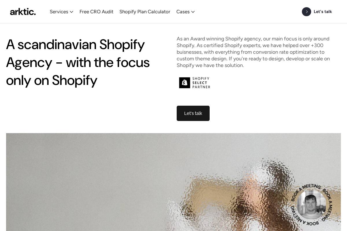 Arktic studio homepage screenshot