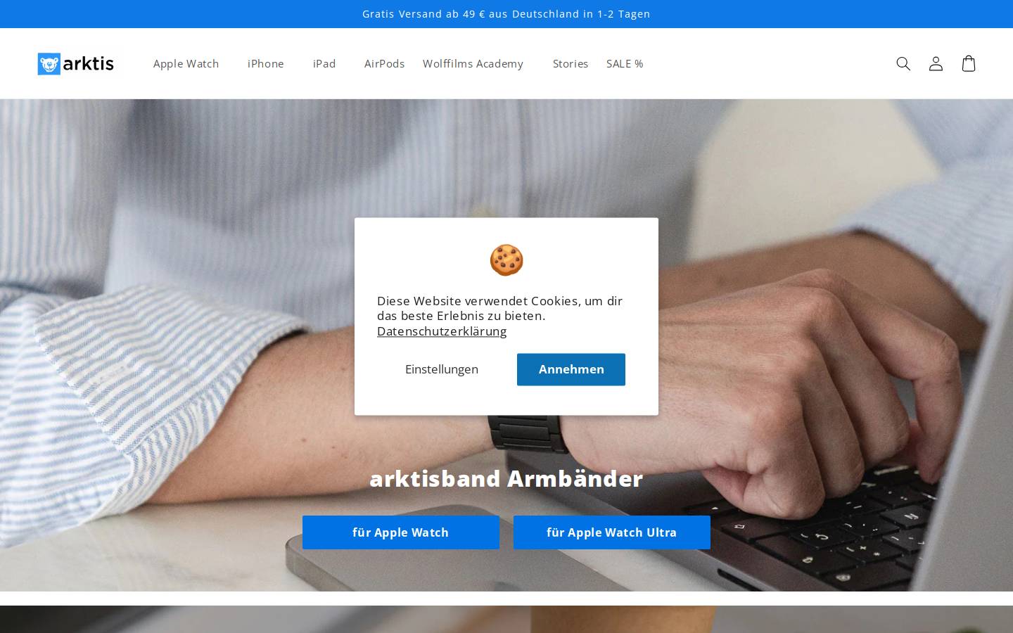 arktis.de homepage screenshot