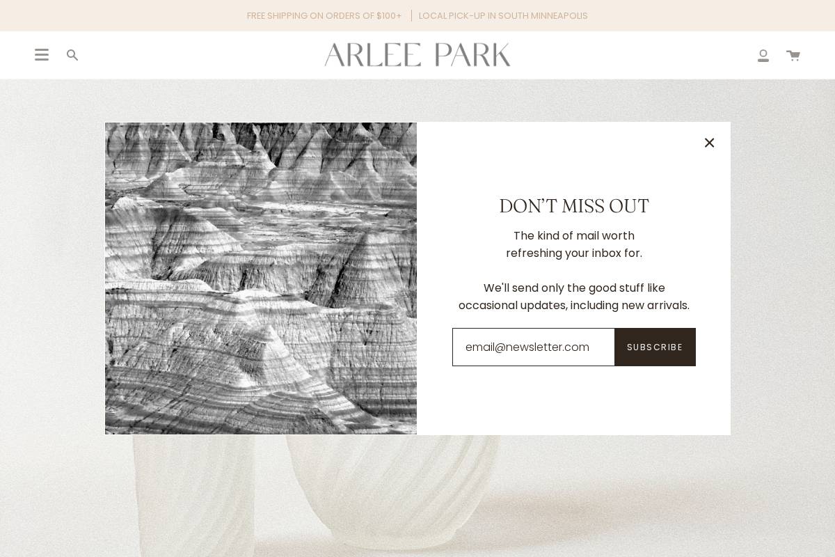 arleepark.com homepage screenshot