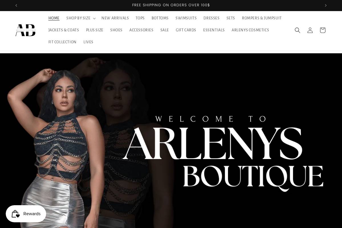 arlenysboutique.com homepage screenshot