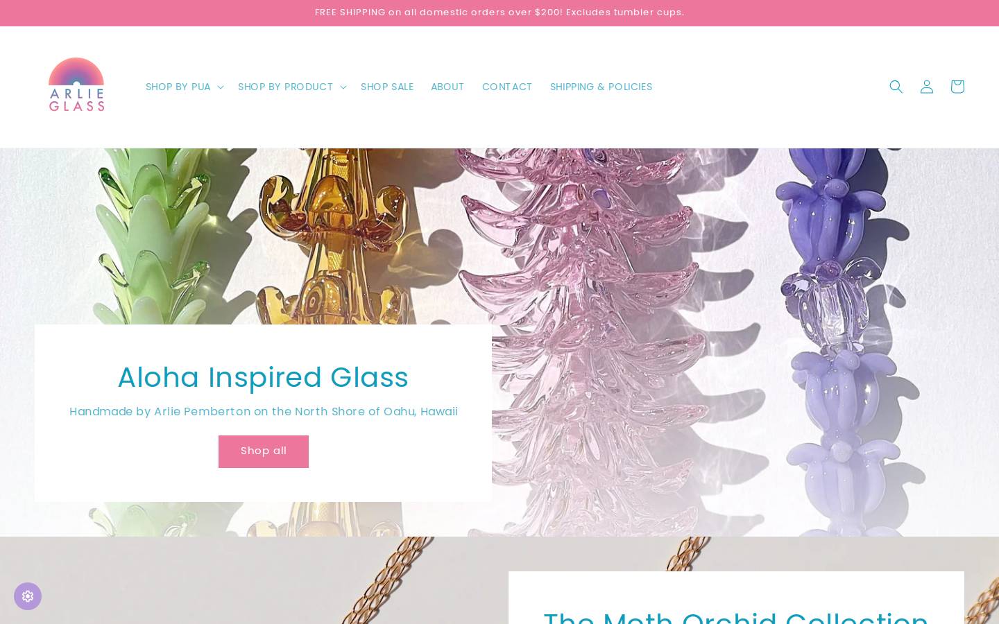 arlie-glass.com homepage screenshot