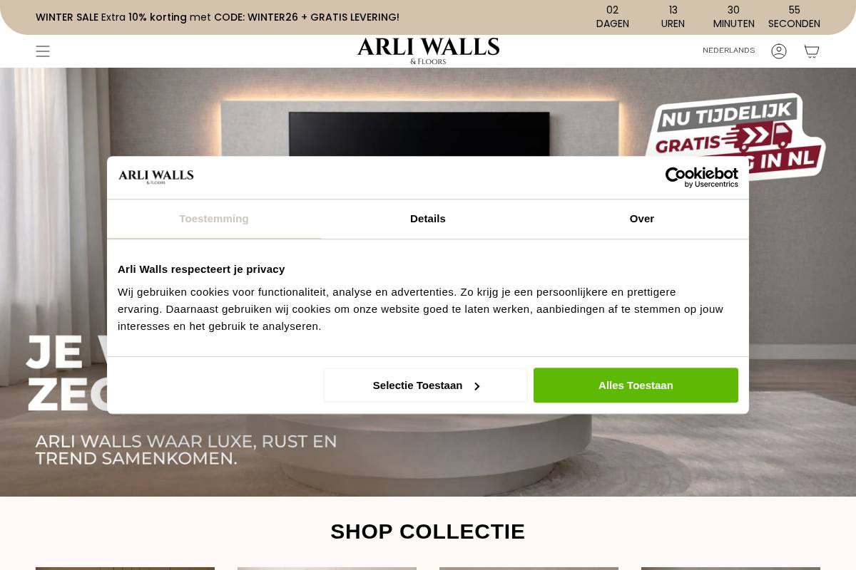 Arli Walls homepage screenshot