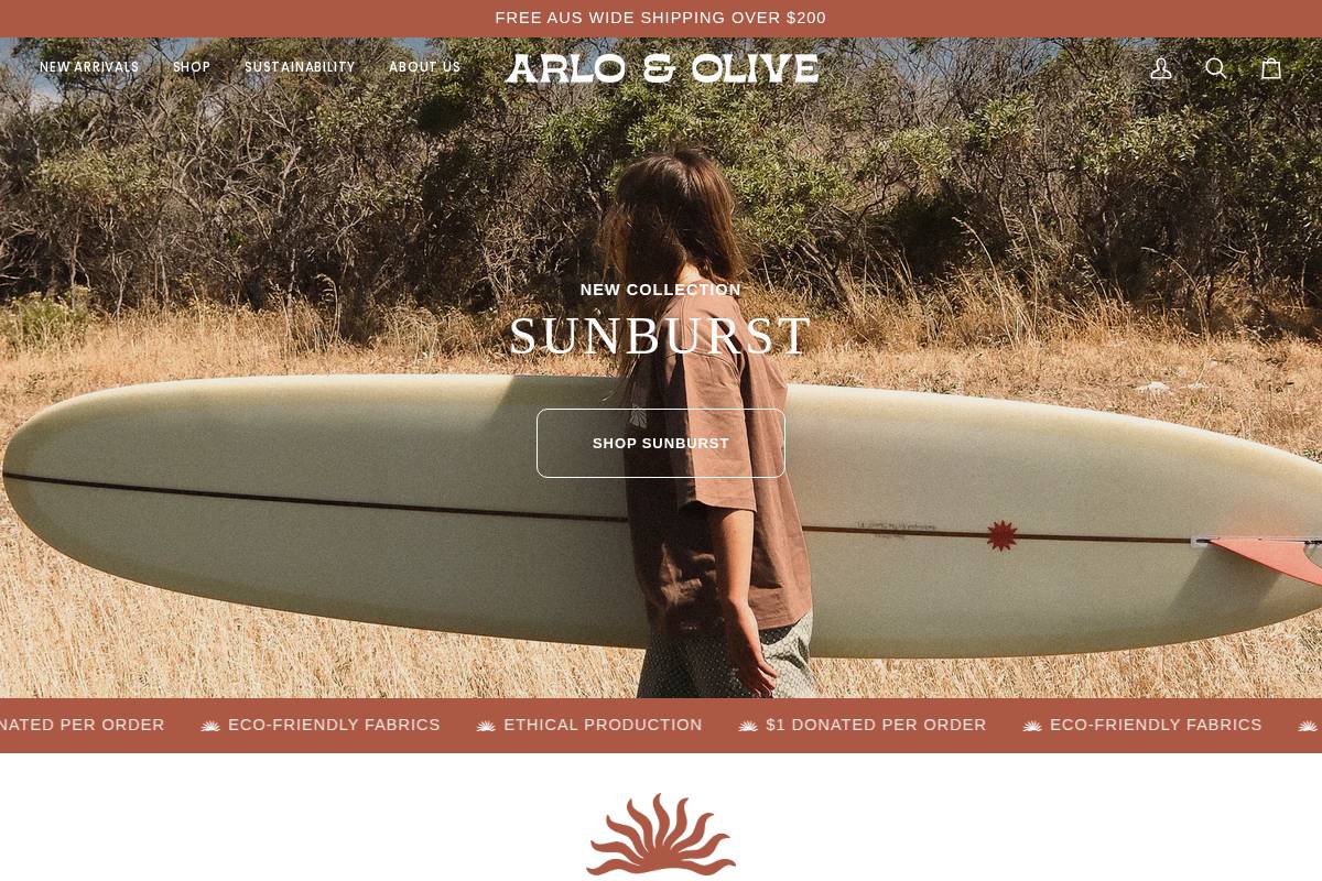Arlo and Olive homepage screenshot