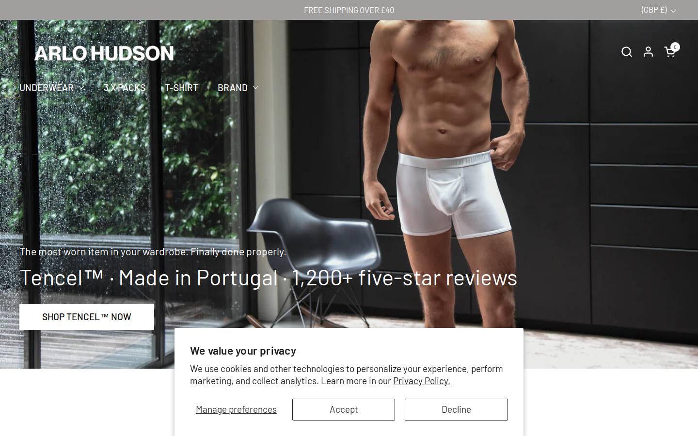 ARLO HUDSON. homepage screenshot