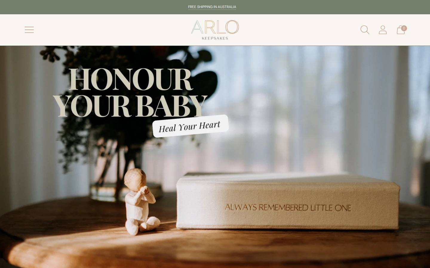 arlokeepsakes.com homepage screenshot