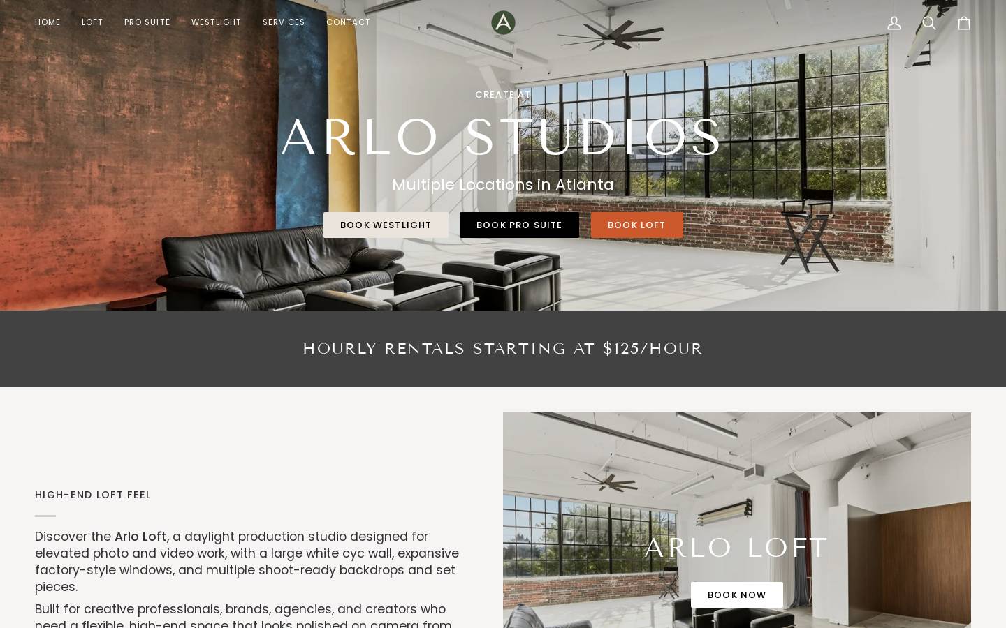 arlostudios.com homepage screenshot