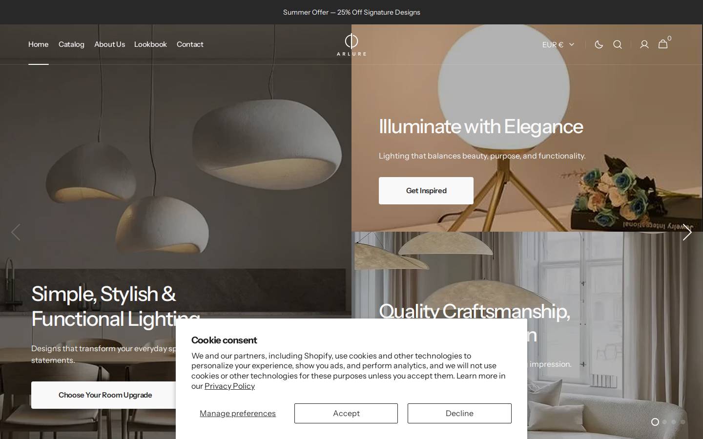 arlure.com homepage screenshot