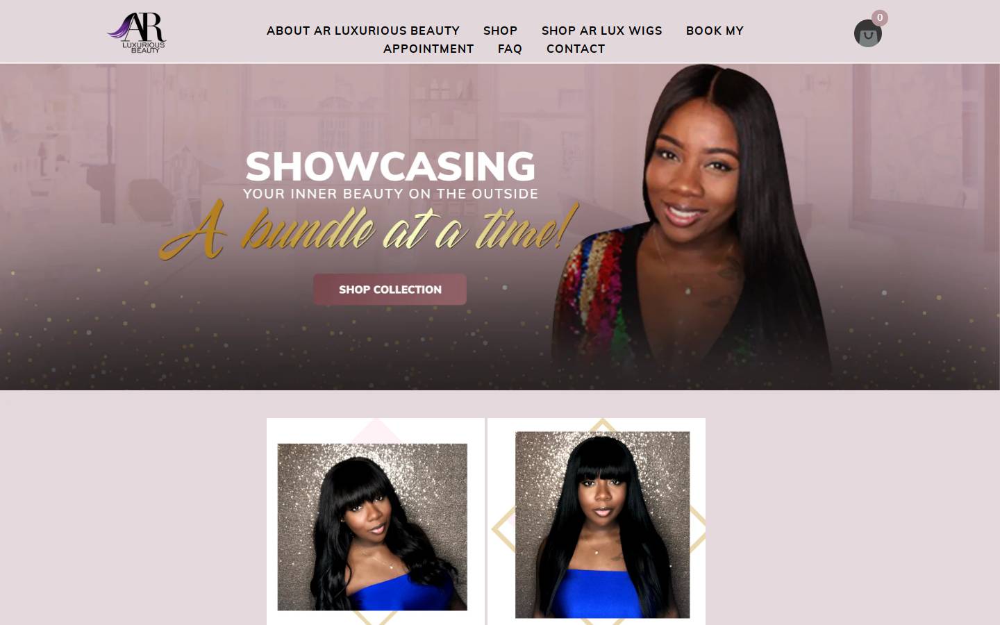 arluxuriousbeauty.com homepage screenshot
