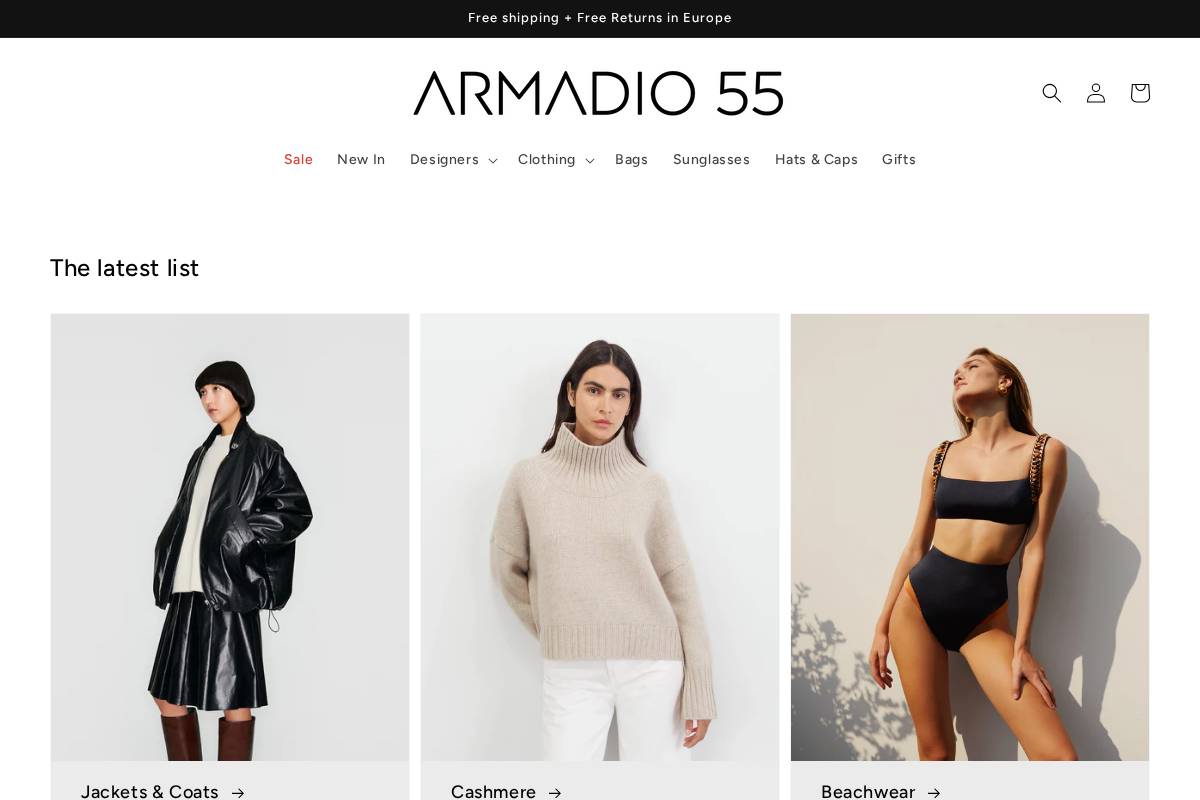 ARMADIO 55 homepage screenshot