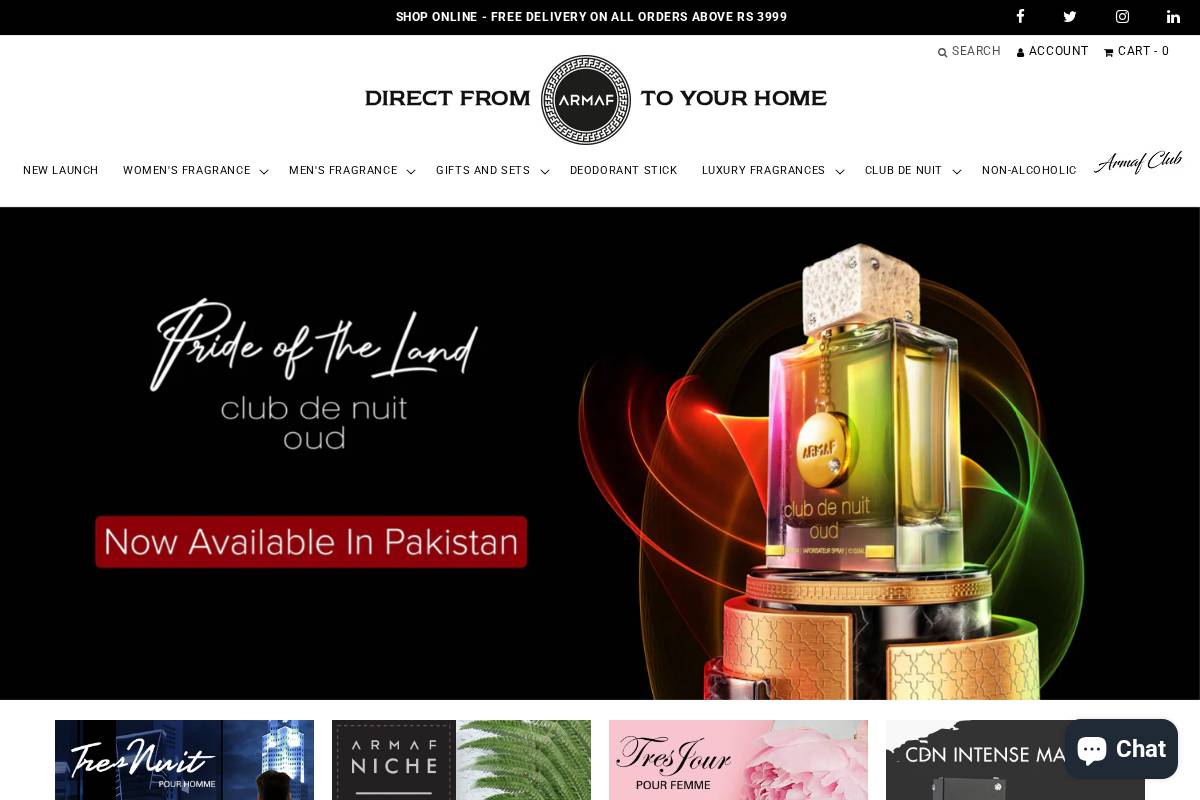 Armaf homepage screenshot