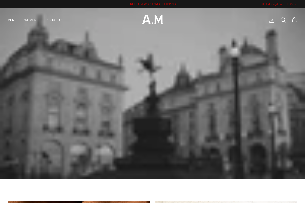 A.M London homepage screenshot