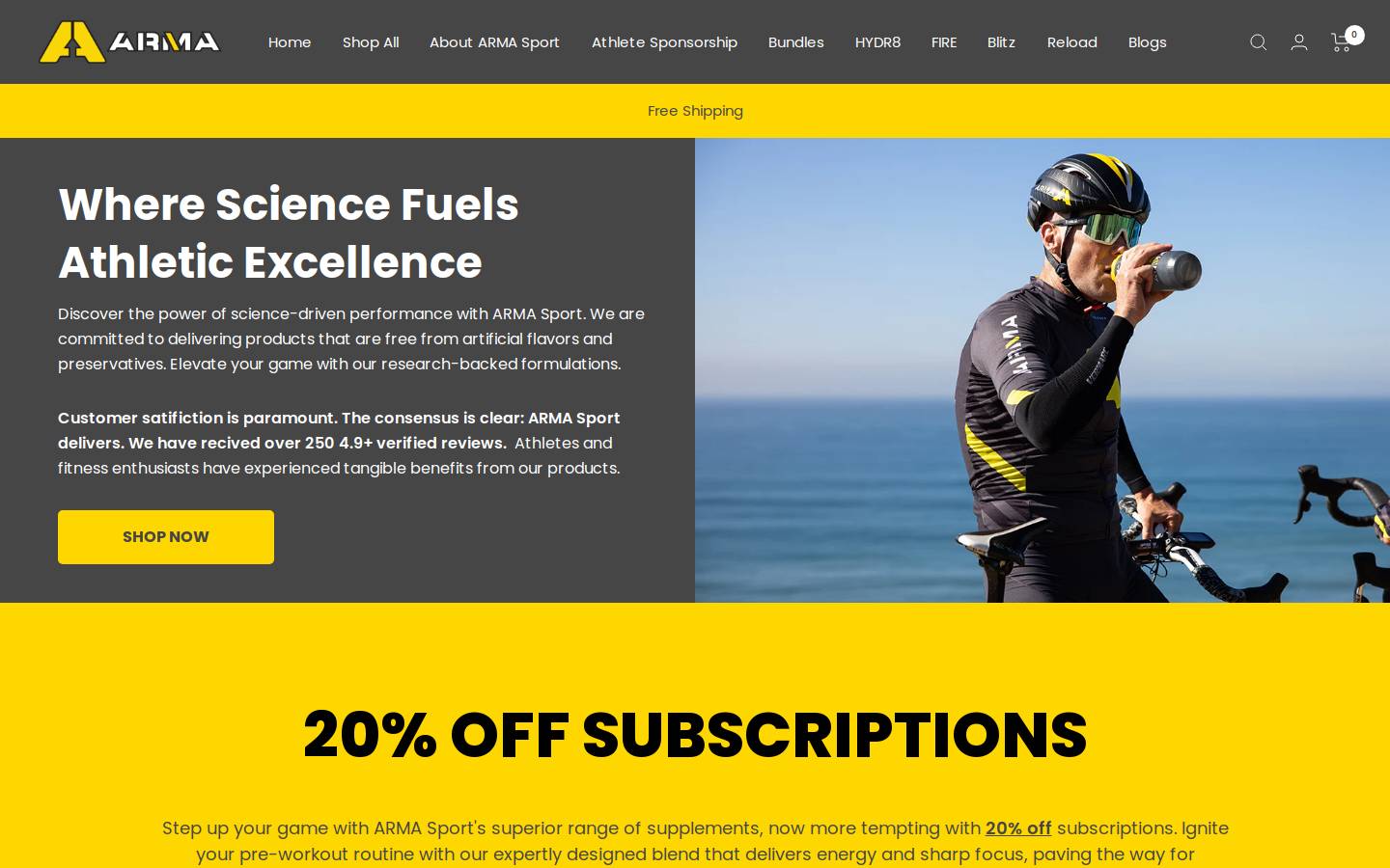 armasport.com homepage screenshot