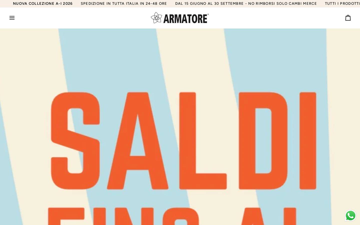 armatoreshop.com homepage screenshot