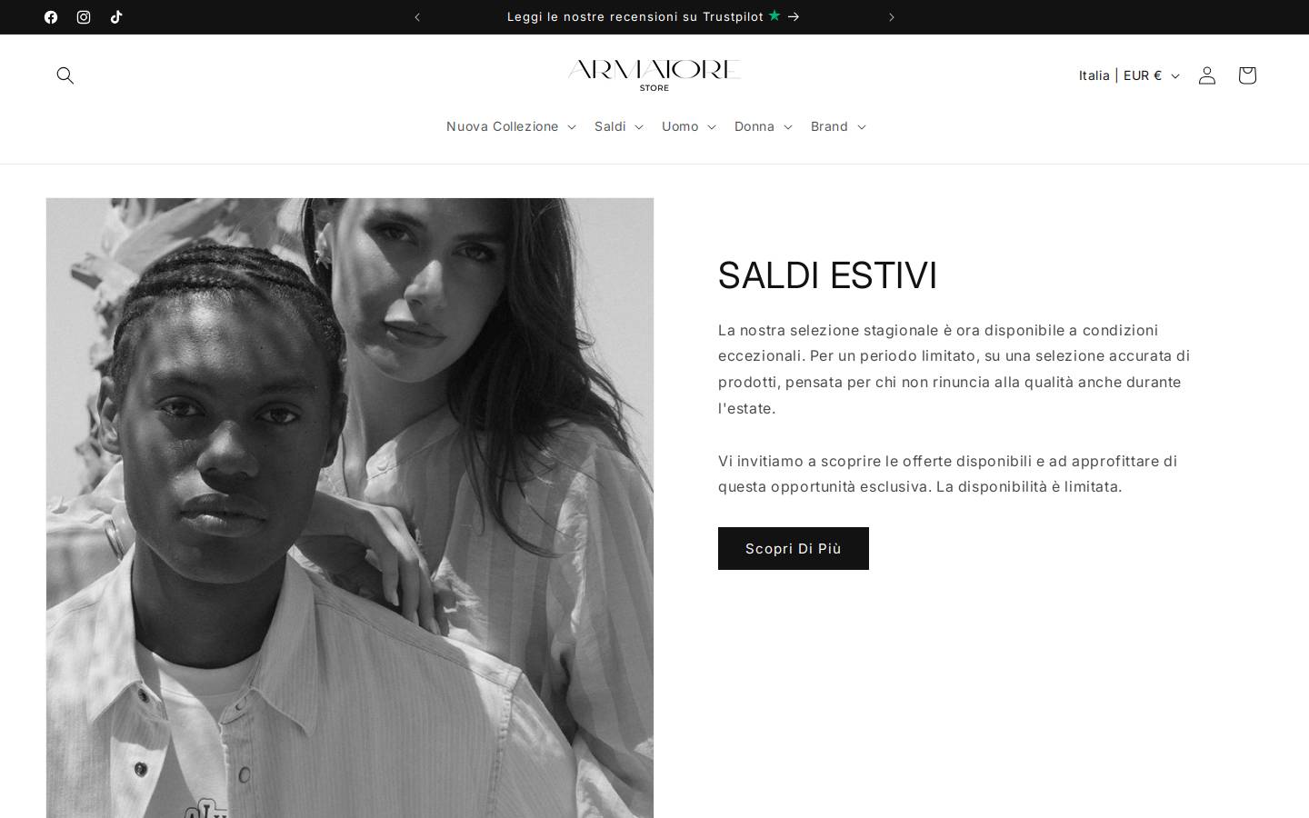 Armatore Store homepage screenshot