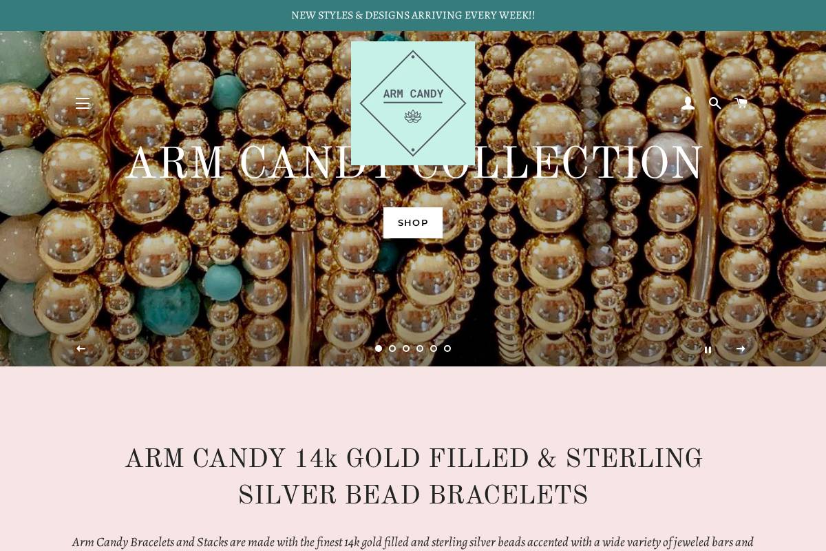 armcandycollection.com homepage screenshot