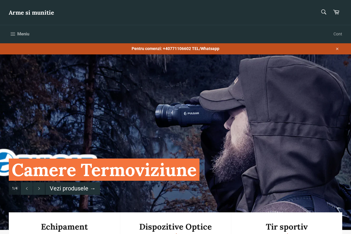 Arme si munitie homepage screenshot