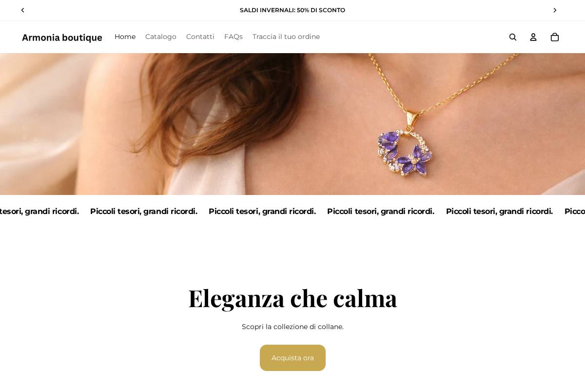 armoniaboutique.it homepage screenshot