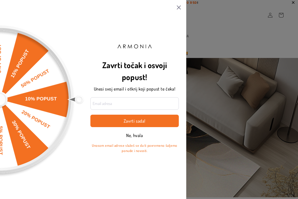 Armonia Home Collection homepage screenshot
